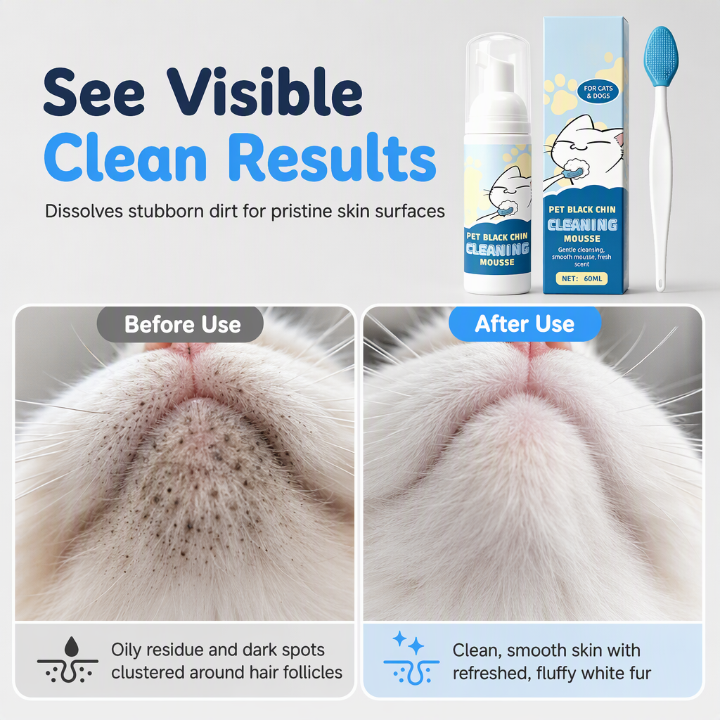 Gentle Pet Black Chin Cleansing Mousse for Cats and Dogs Safe Ingredients and Easy to Use