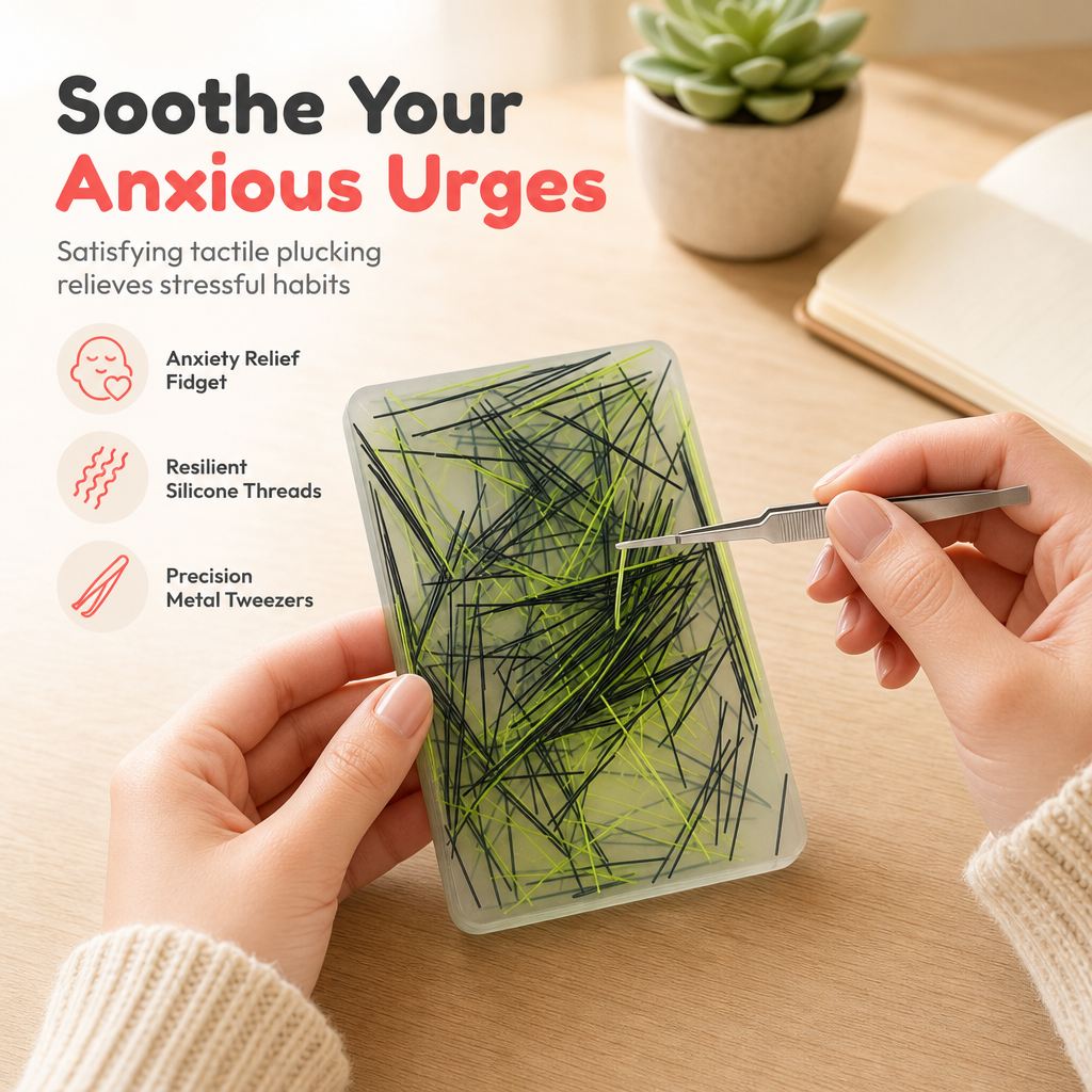 🏆 Last Day Special Price $19.99! 🔥Buy 2 Get 1 Free🎁Rectangular Skin Picking Fidget Toy with Tweezers