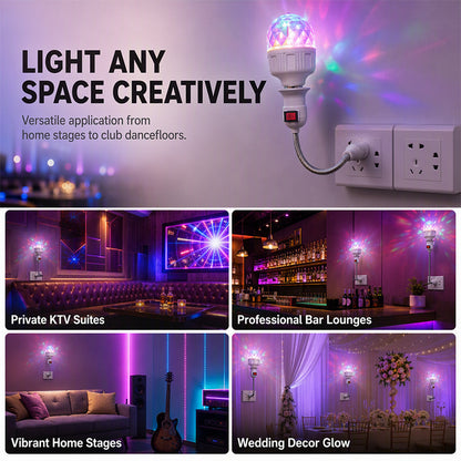 RGB LED Rotating Crystal Magic Ball Stage Light