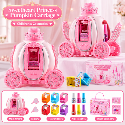 ⏰Pink Kids Makeup Kit for Girls Childrens Cosmetics Toy Set with Makeup Box Birthday Gift for Little Princess