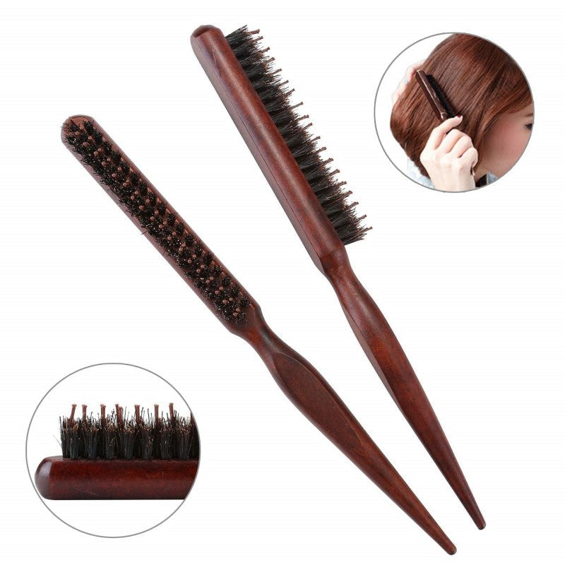💕Buy 2 Get 1 Free💕Natural Bristle Hair Styling Comb with Wooden Rat-Tail Handle