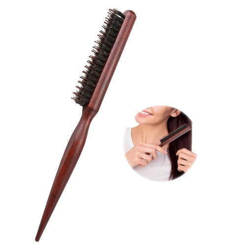 💕Buy 2 Get 1 Free💕Natural Bristle Hair Styling Comb with Wooden Rat-Tail Handle