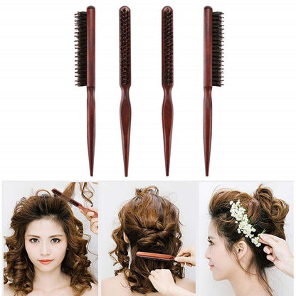 💕Buy 2 Get 1 Free💕Natural Bristle Hair Styling Comb with Wooden Rat-Tail Handle