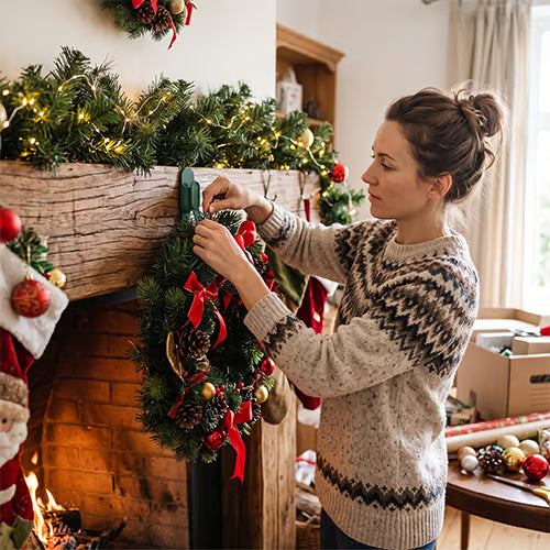 🎄 Christmas Wreath Hanger ✨ No-Drill Garland Hooks for Easy Holiday Decorating