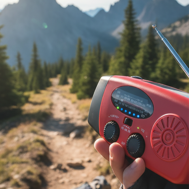 ⏰ Portable Solar & Hand Crank Emergency Radio – LED Light & NOAA ✨