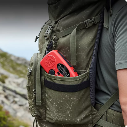 ⏰ Portable Solar & Hand Crank Emergency Radio – LED Light & NOAA ✨